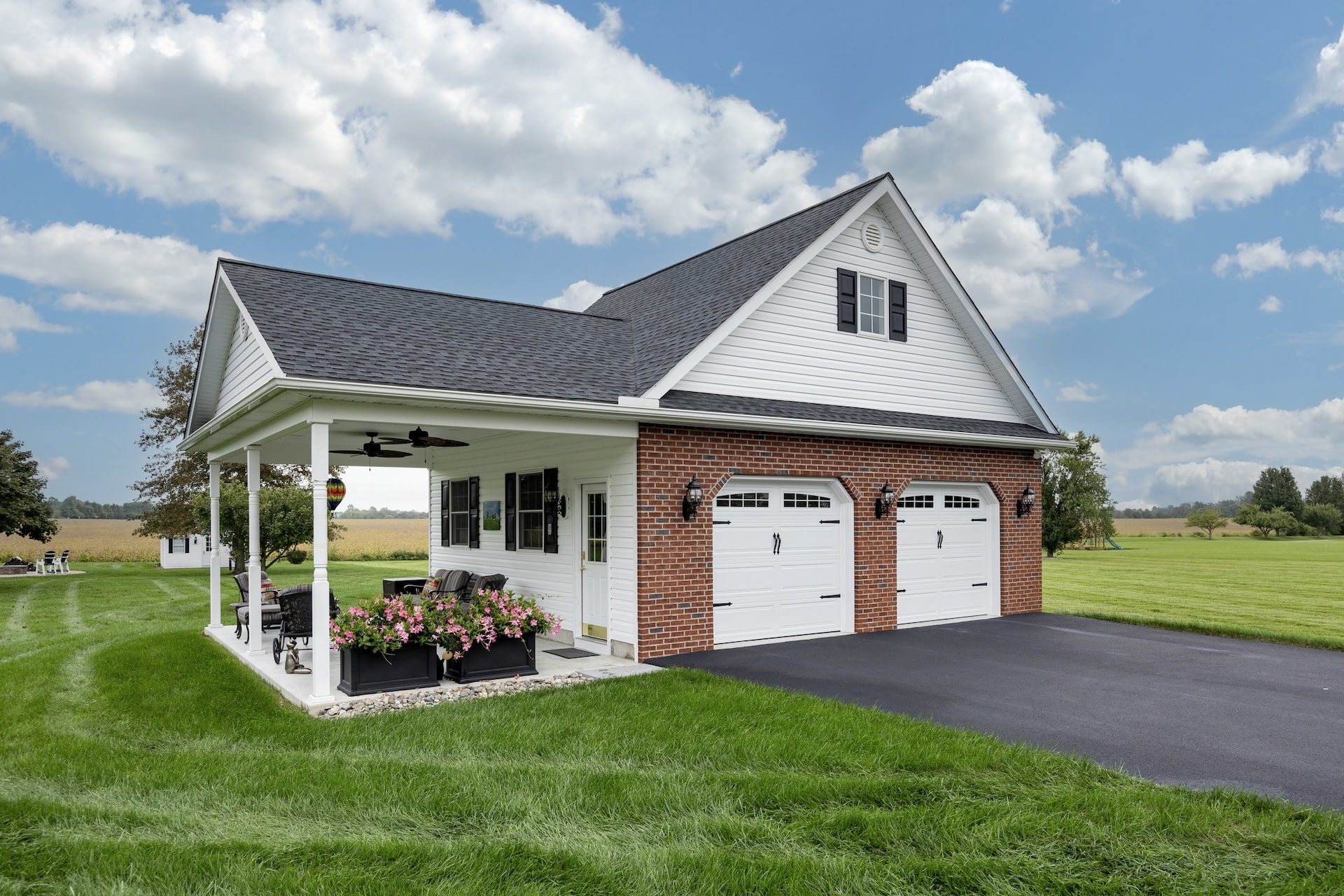 Hellings Detached Garage with covered porch