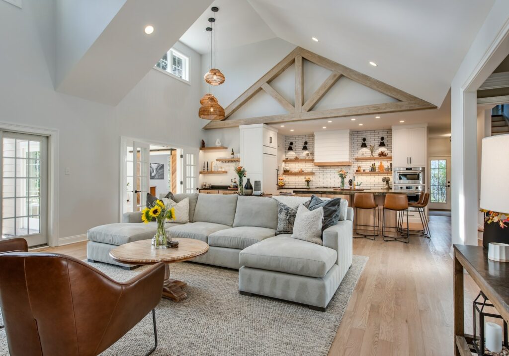 Hellings renovation kitchen and living room